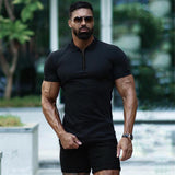 Summer,Outdoor,Cotton,Short,Sleeve,Shirt,Bodybuilding,Fitness