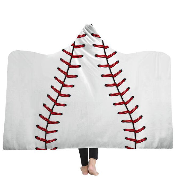 Sport,Hooded,Blankets,Printed,Winter,Wearable,Plush,Thick