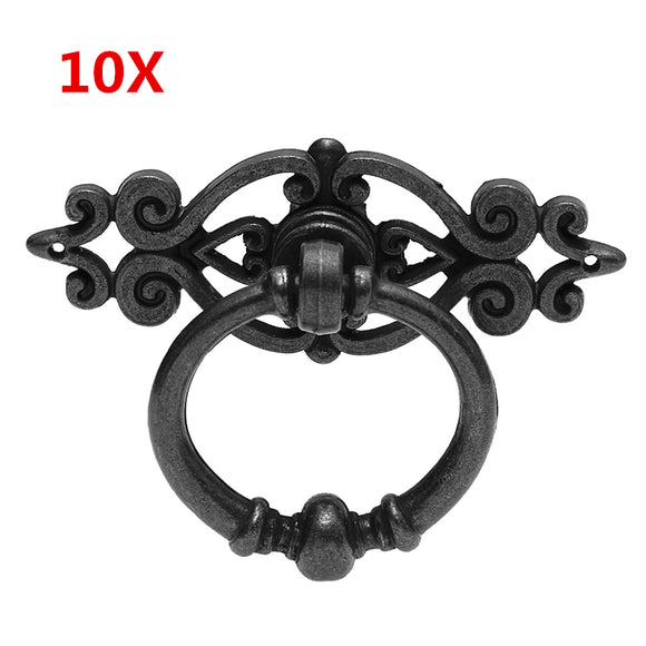 10Pcs,Black,Antique,Cabinet,Drawer,Cupboard,Handle,Retro