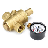 Water,Pressure,Regulator,Brass,Adjustable,Reducer,Gauge,Meter
