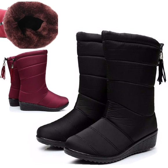 Women's,Winter,Outdoor,Boots,Waterproof,Boots,Thick,Fluff