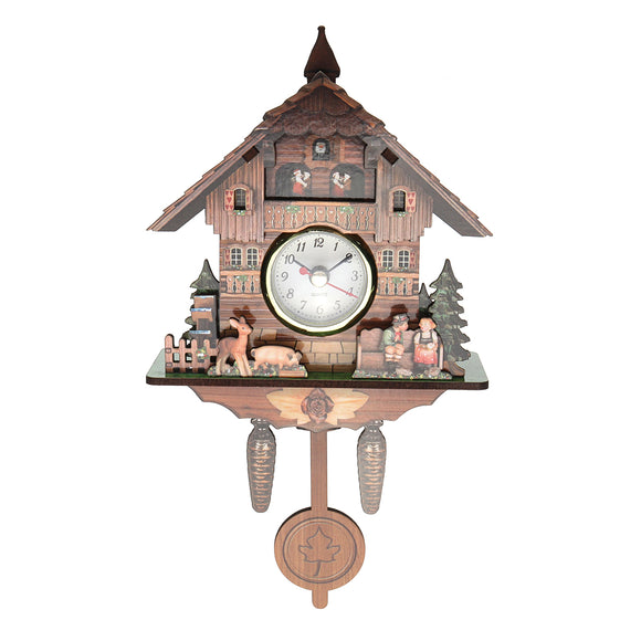 Cuckoo,Clock,Mount,Wooden,Clock,Analog,Swinging,Pendulum,Decorations