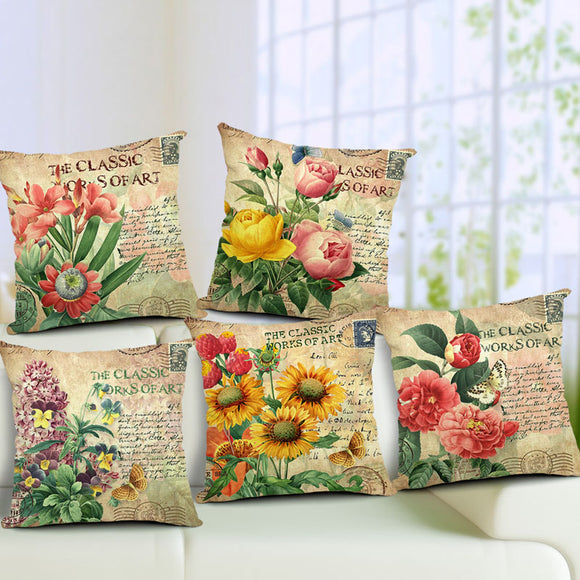 Flowers,Pattern,Quote,Pillow,Sparkly,Colorful,Cotton,Linen,Vintage,Style,Cushion,Cover