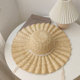 Women,Visor,Casual,Stylish,Round,Shell,Pattern,Straw