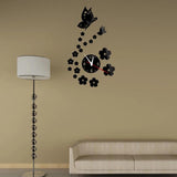 Honana,Creative,Butterfly,Acrylic,Mirror,Sticker,Quartz,Clocks,Watch,Large,Decor