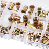 Suleve,MXZN8,93Pcs,Mixed,Steel,Rivet,Rivnuts,Blindnuts,Nutserts,Insert,Rivet,Assortment