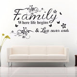 Family,Quotes,Sticker,Living,Removable,Decals,Decor