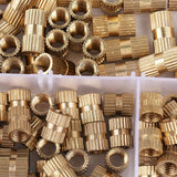 Suleve,M5BN1,150Pcs,Brass,Cylinder,Knurled,Threaded,Round,Insert,Embedded,Assortment