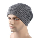 Women,Stripe,Knitted,Beanie,Solid,Casual,Thicker,Winter,Skull