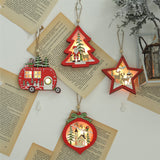 Loskii,Christmas,Wooden,Pendants,Ornaments,Decor,Christmas,Ornaments,Hollow,Wooden,Pendant,Creative,Ornaments