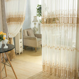 Panel,White,Jacquard,Printed,Sheer,Tulle,Curtains,Bedroom,Living,Hollow,Window,Screening