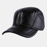 Winter,Adjustable,Genuine,Leather,Windproof,Outdoor,Layer,Leather,Trucker,Baseball