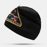 Women,Cotton,Floral,Ethnic,Embroidery,Beanie,Elastic,Breathable,Turban