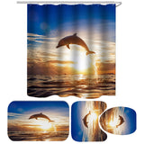 Dolphin,Pattern,Shower,Curtain,Waterproof,Fabric,Accessory,Printing,Ocean,Curtain