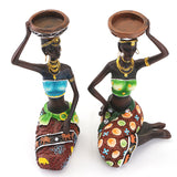 Resin,Figurine,Craft,Candlestick,African,Women,Beauty,Statue,Decorative,Hardware