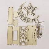 Wooden,Ramadan,Mubarak,Islam,Hanging,Pendant,Plate,String,Light
