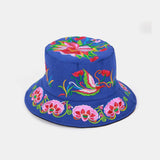 Embroidery,Ethnic,Style,Pattern,Round,Shape,Visor,Bucket,Female