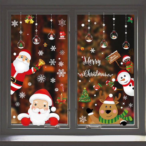 Christmas,Static,Sticker,Santa,Window,Removable,Stickers,Decals,Party,Glass,Decor