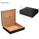 Black,Cedar,Lined,Cigar,Storage,Humidor,Humidifier,Hygrometer