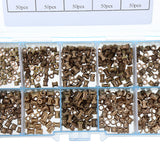 Suleve,MXBN2,500Pcs,Metric,Threaded,Brass,Knurl,Round,Insert,Assortment