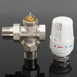 Standard,Thermostatic,Angled,Radiator,Brass,Valve,Temperature,Settings