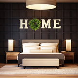 Unfinished,Wooden,Letters,Artificial,Boxwood,Wreath,Decoration