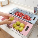 Kitchen,Plastic,Drain,Basket,Retractable,Tableware,Vegetable,Shelf,Storage,Drain