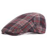 Plaid,Cotton,Beret,Casual,Buckle,Adjustable,Gentleman,Sport,Cabbie