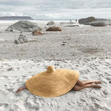 Super,Large,Visor,Travel,Holiday,Seaside,Sunscreen,Folding,Beach,Straw
