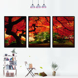 Miico,Painted,Three,Combination,Decorative,Paintings,Maple,Decoration