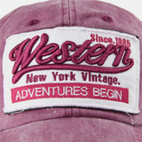 Cotton,Washed,Embroidery,Letter,Pattern,Patch,Solid,Color,Casual,Baseball