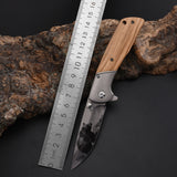 160mm,Folding,Knife,Wooden,Handle,Tactical,Multifunctional,Tools,Portable,Hiking,Knife