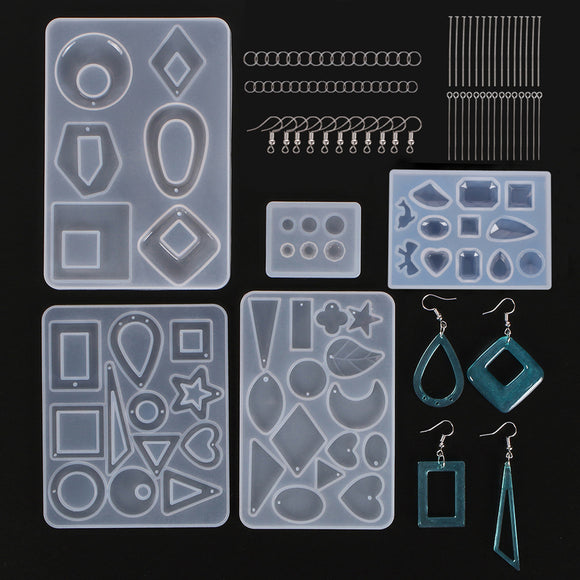 245Pcs,Silicone,Earring,Pendant,Resin,Epoxy,Jewelry,Making,Mould,Tools