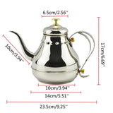 Silver,Capacity,Stainless,Steel,Coffee,Kettles,Filter,Teahouse