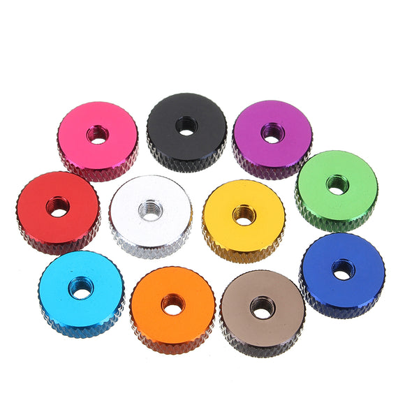 Suleve,M3AN11,10Pcs,Manual,Knurled,Thumb,Screw,Spacer,Washer,Aluminum,Alloy,Multicolor