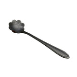 KCASA,Black,Stainless,Steel,Flower,Shape,Coffee,Sugar,Spoon,Spoon,Cream,Tableware
