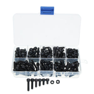 Suleve,M4CH1,Carbon,Steel,Socket,Screws,Bolts,Assortment,250Pcs