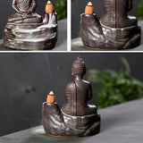 Ceramic,Buddha,Incense,Statue,Buddhist,Smoke,Backflow,Censer,Burner,Holder,Decor