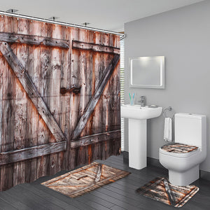 180x180cm,Wooden,Bridge,Pattern,Waterproof,Bathroom,Shower,Curtain