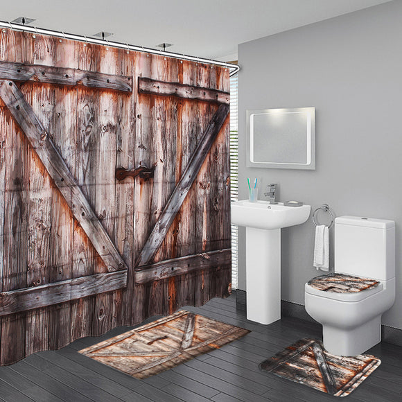 180x180cm,Wooden,Bridge,Pattern,Waterproof,Bathroom,Shower,Curtain