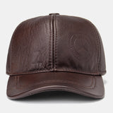 Genuine,Leather,Solid,Color,Protected,Thick,Casual,Baseball