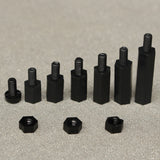 Suleve,M3NH5,180Pcs,Nylon,Screw,Black,Screw,Standoff,Spacer,Column,Assortment