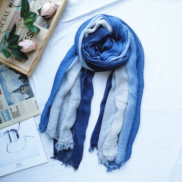 Women,Cotton,Gradient,Color,Natural,Casual,Protection,Literary,Style,Scarf
