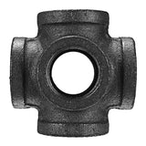 Fitting,Malleable,Black,Double,Outlet,Cross,Female,Connector"