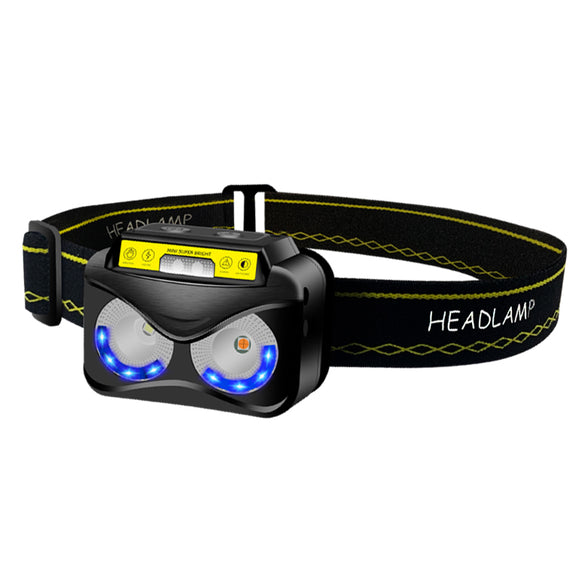XANES,300LM,Headlamp,Speed,Adjustable,Induction,Control,Waterproof,Rechargeable,Flashlight,Camping,Fishing,Cycling