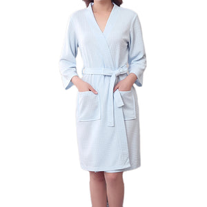 Honana,Towel,Bathrobe,Dressing,Unisex,Women,Solid,Cotton,Waffle,Sleep,Lounge