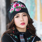 Women,Ethnic,Embroidery,Slouch,Skullcap,Cotton,Breathable,Beanie,Printting,Turban