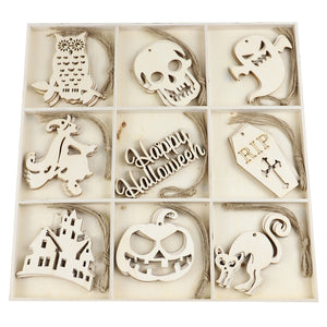 Wooden,Halloween,Ghost,Pendant,Festival,Party,Props,Hanging,Crafts,Decoration