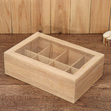 Compartments,Wooden,Glass,Cover,Container,Teabags,Display,Storage