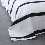 Black,White,Stripe,Bedding,Quilt,Cover,Sheet,Pillowcase,Decoration